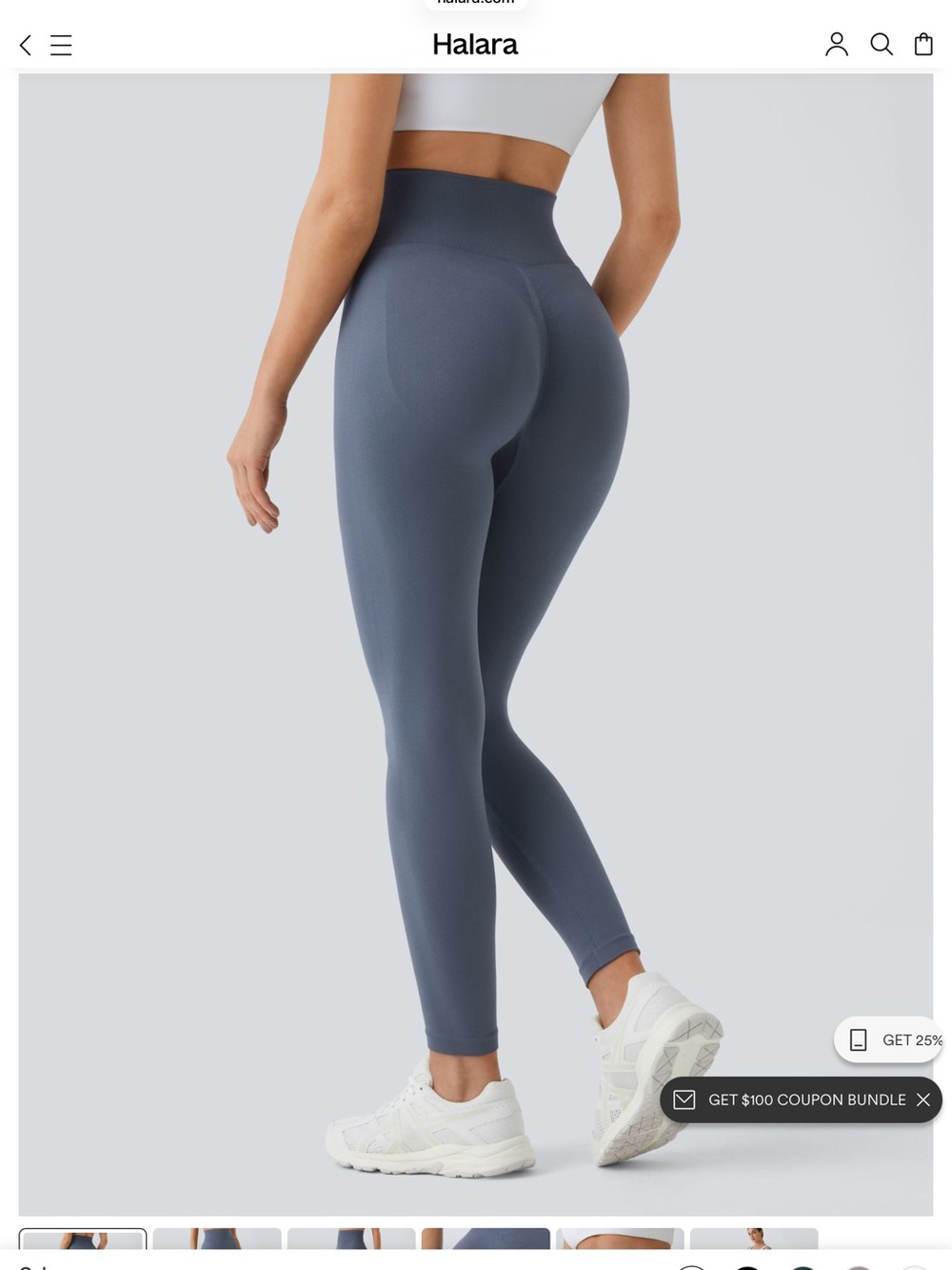Halara Butt Lifting High-Waist Slim Leg Gray Leggings - Picture 5 of 5